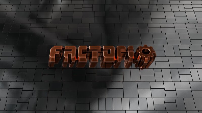 3D Text Logo on Tiled Floor
