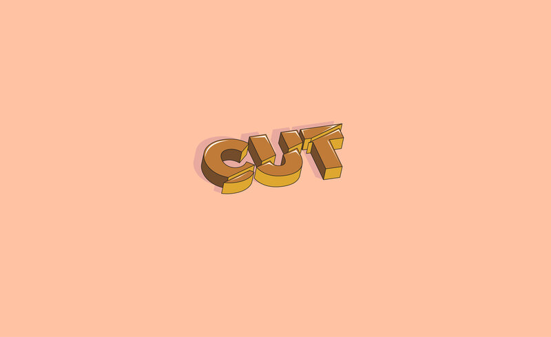 3D Text Logo — Peach