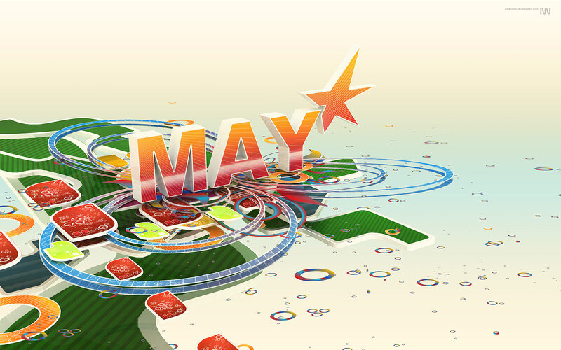 3D Text MAY with Star