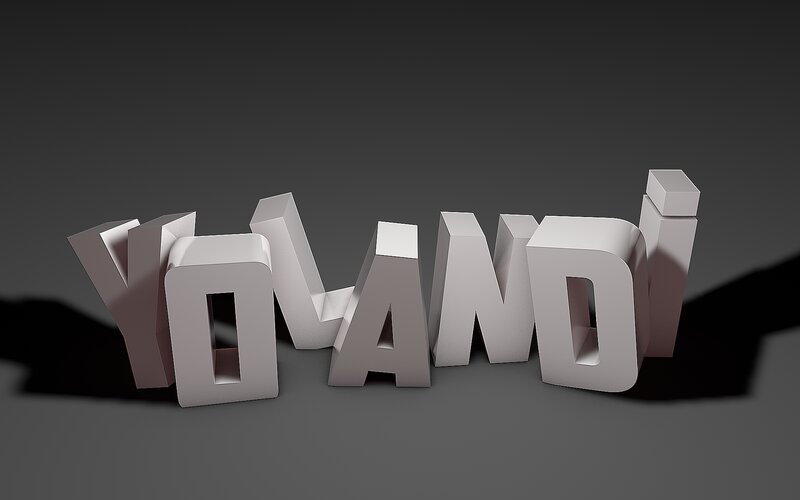 3D Text Model — Gray, Neutral