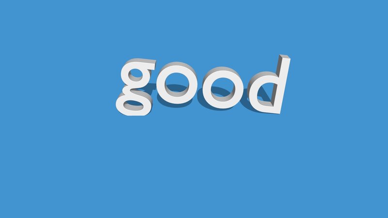 3D text of the word good