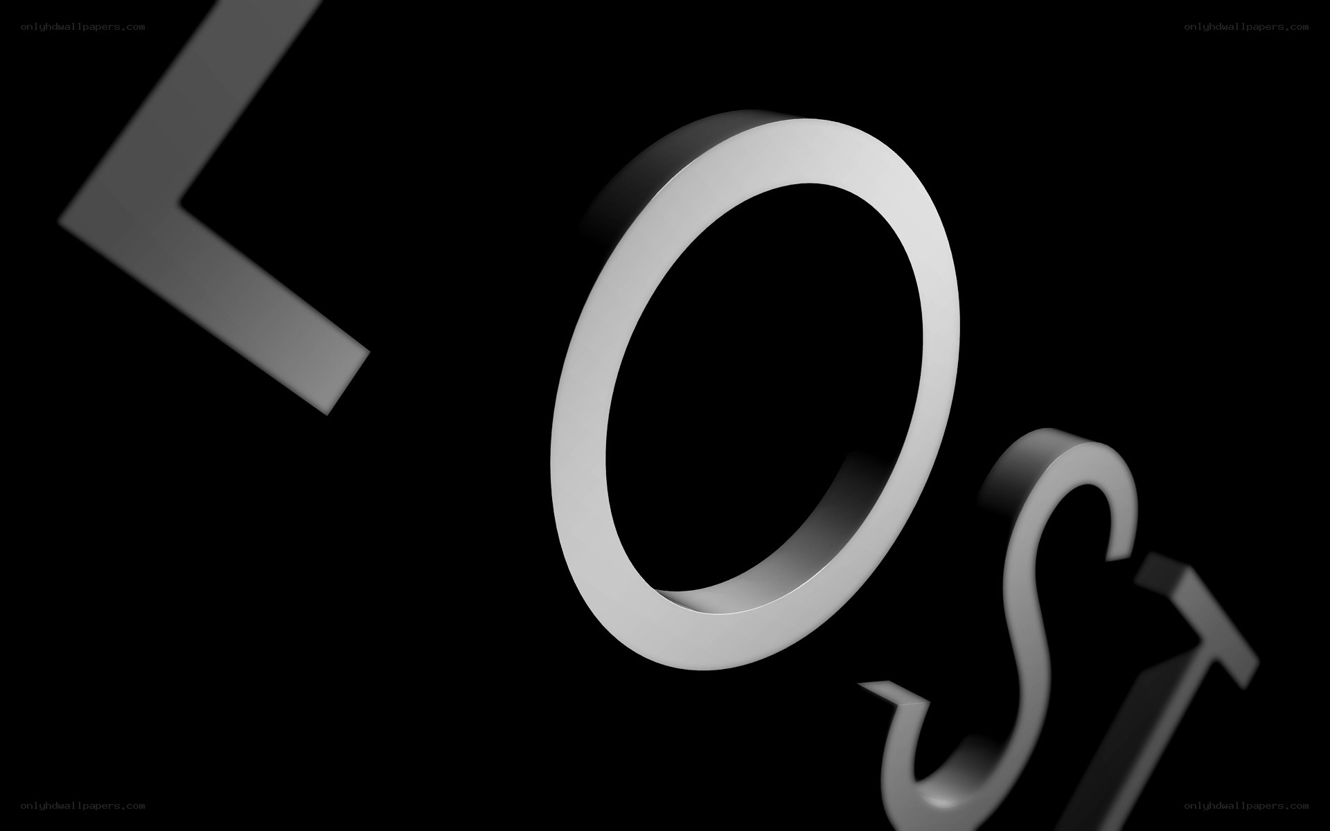 3D text on black background