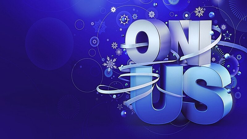 3D text on blue background
