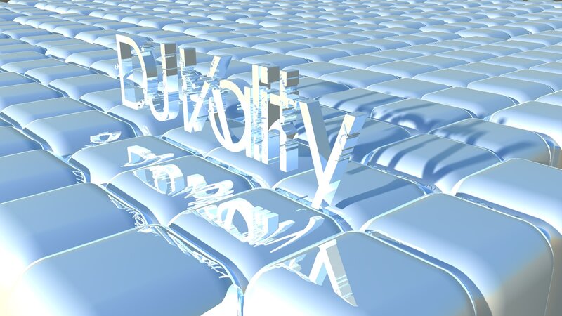 3d Text on Blue Surface