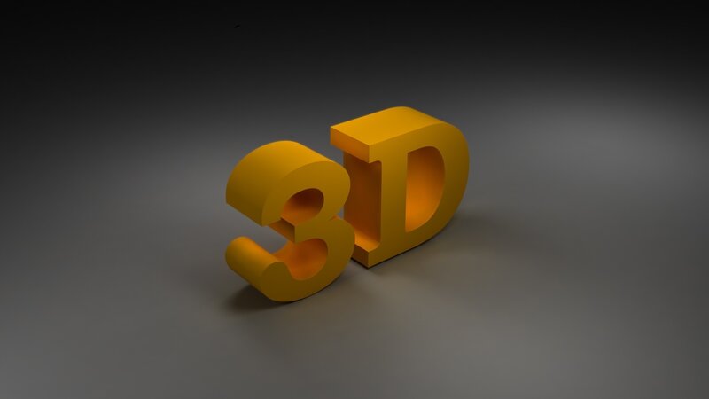 3D text on dark background