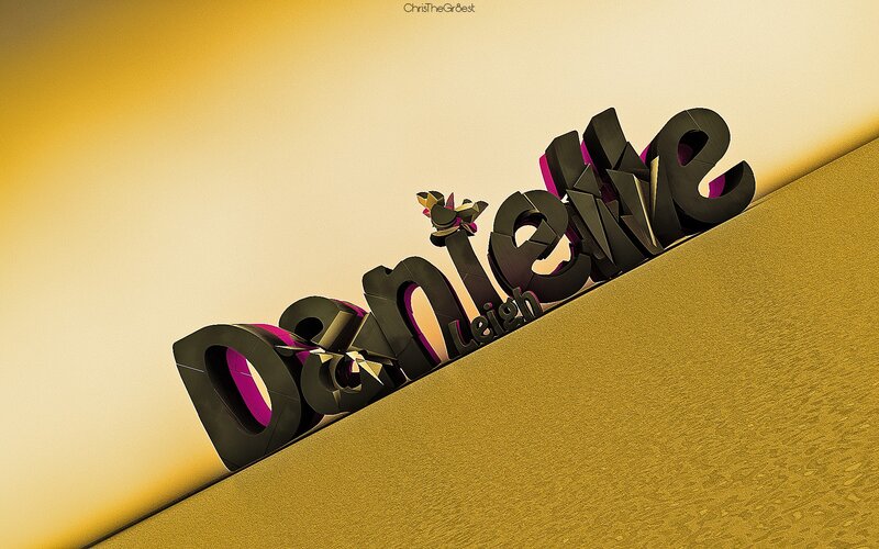 3d Text on Golden Surface