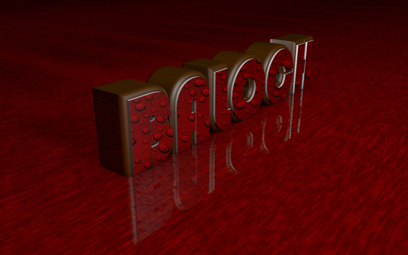 3d Text on Red Surface