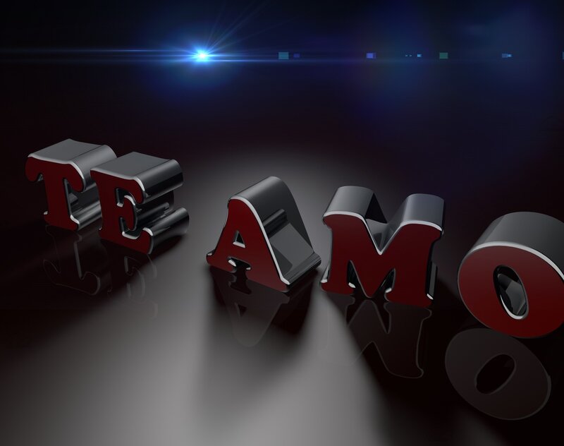 3D Text on Reflective Surface — Black