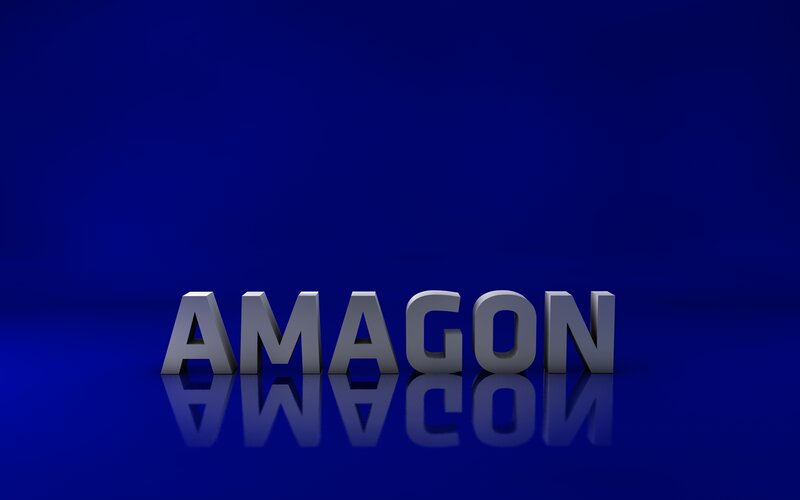 3d Text on Reflective Surface — Blue