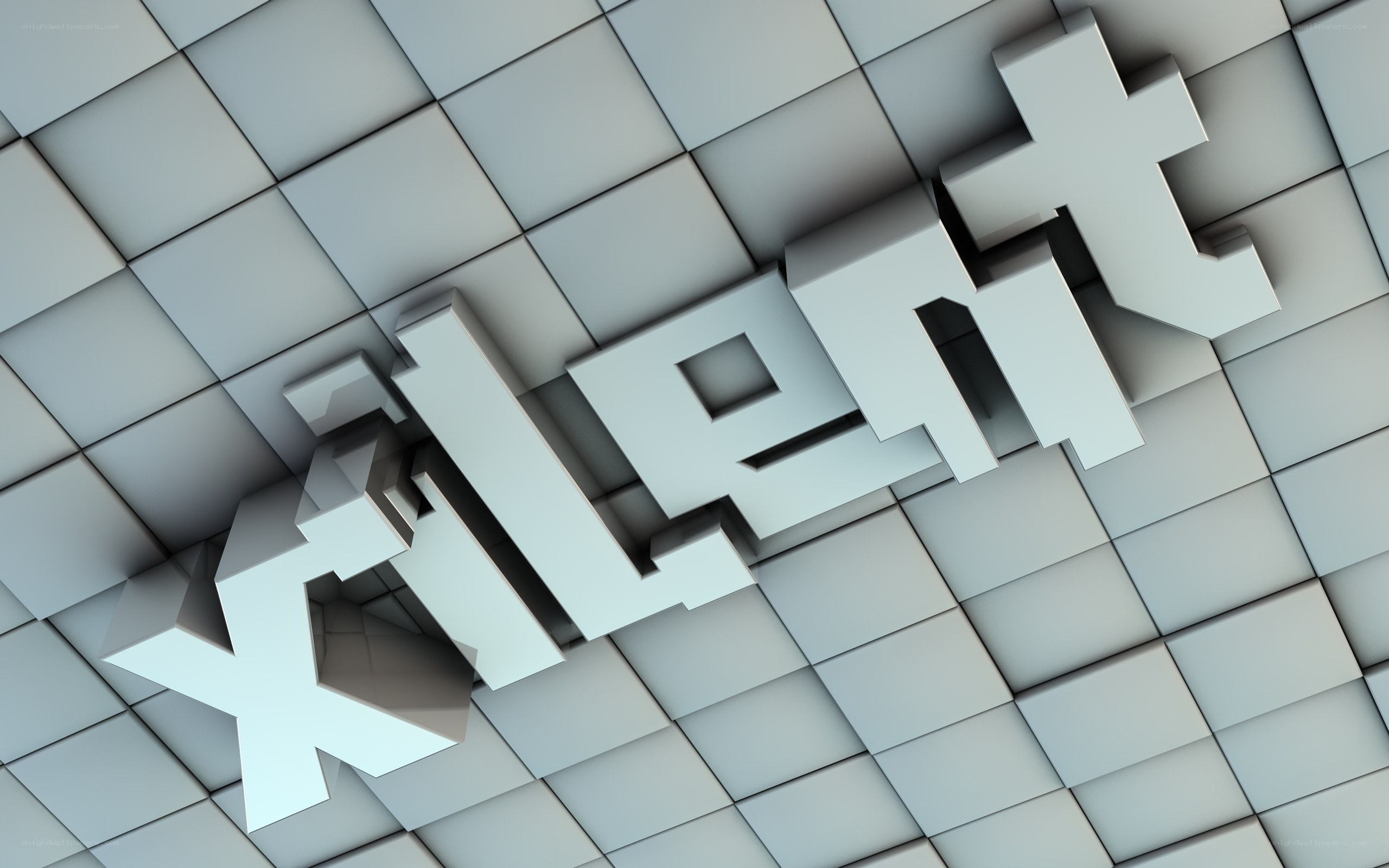 3D text on tiled surface