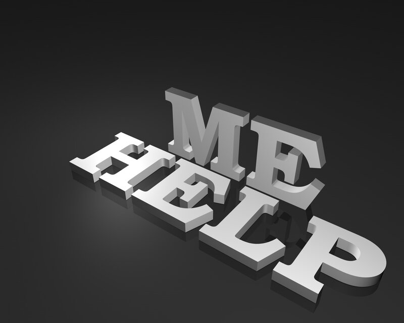 3D text saying HELP ME