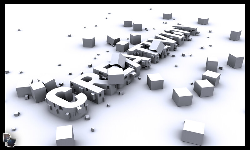 3D text sculpture of the word 'CREATIVE'