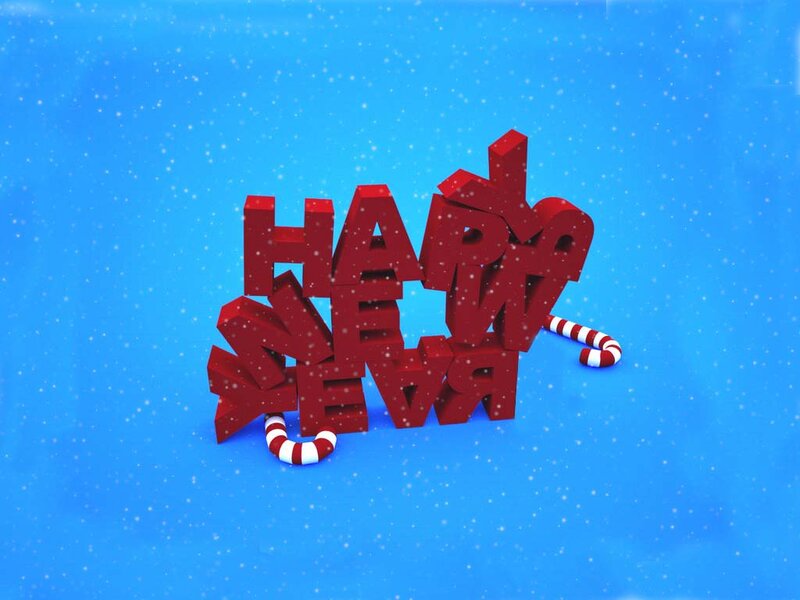 3D Text with Candy Canes