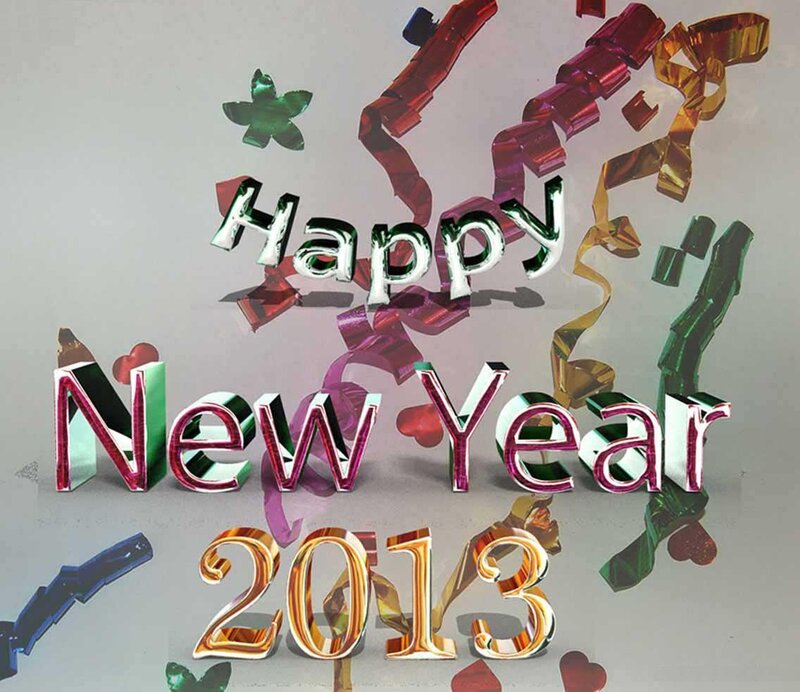3D Text with Confetti — Silver