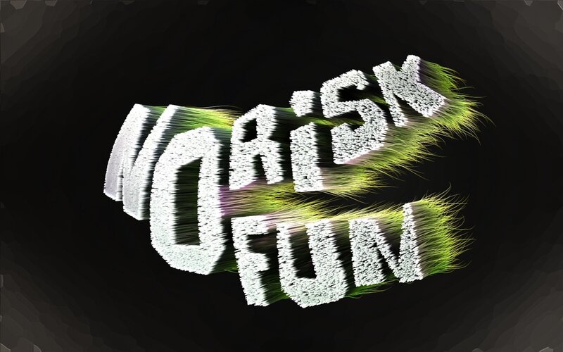 3D text with green glow effect