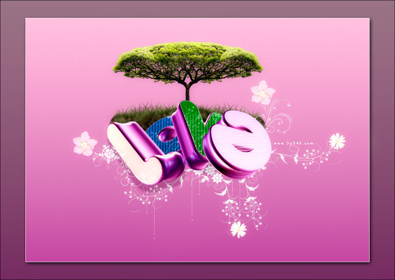 3d Text with Tree