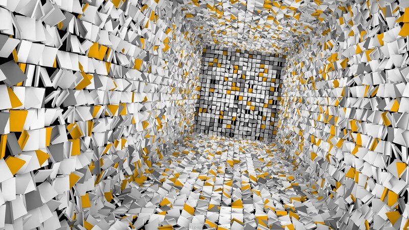 3D tunnel of geometric shapes