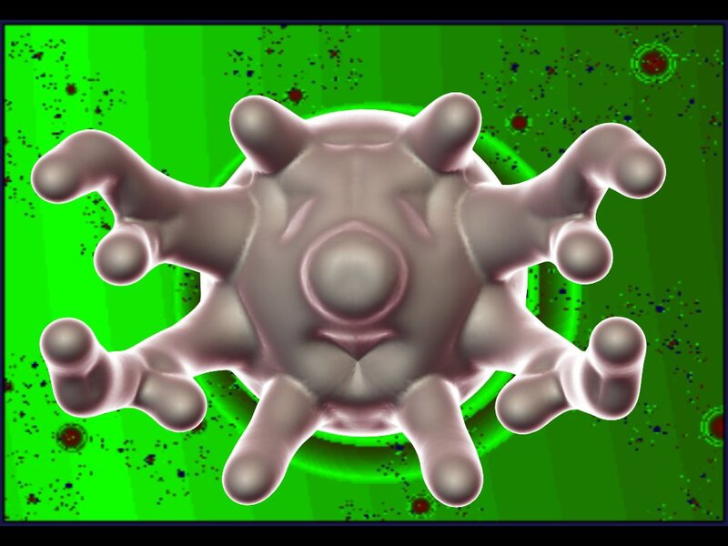 3d Virus Model — Green