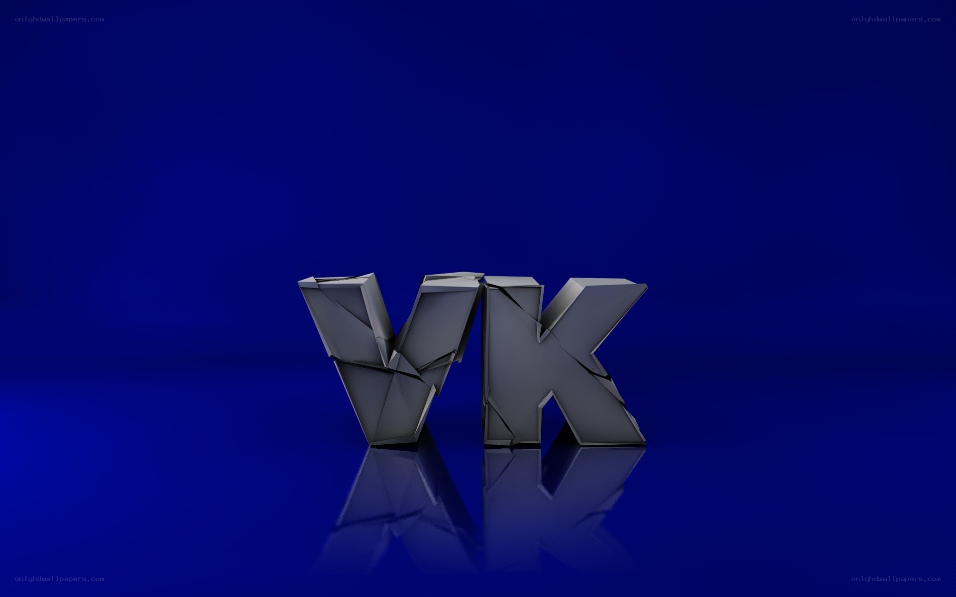 3D VK logo on blue