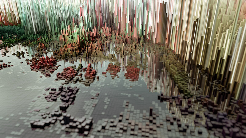 3d Voxel Landscape — Green