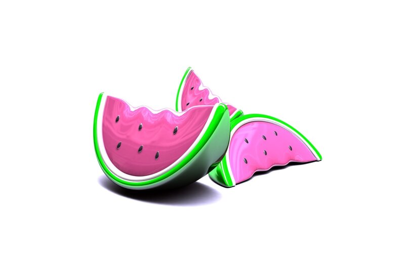3D watermelon slices
