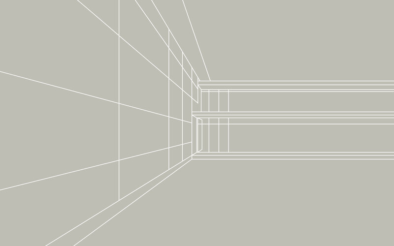 3D wireframe corridor