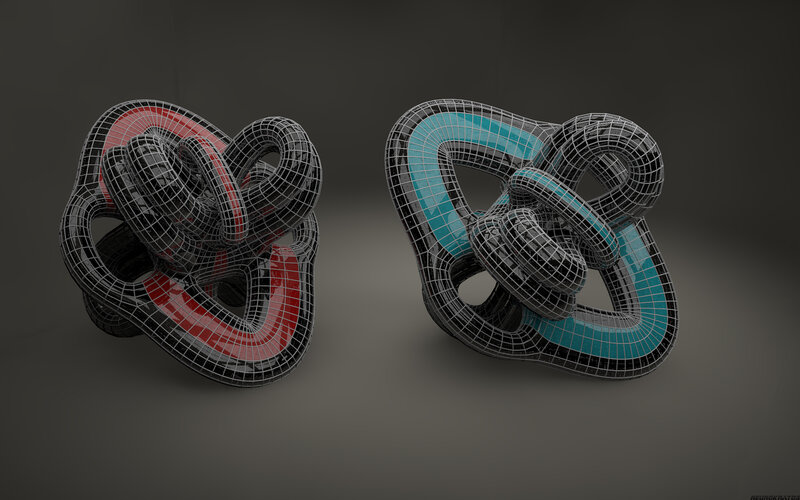 3d Wireframe Knot Models
