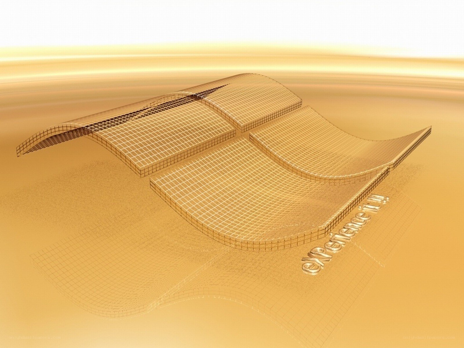 3D wireframe of Windows logo