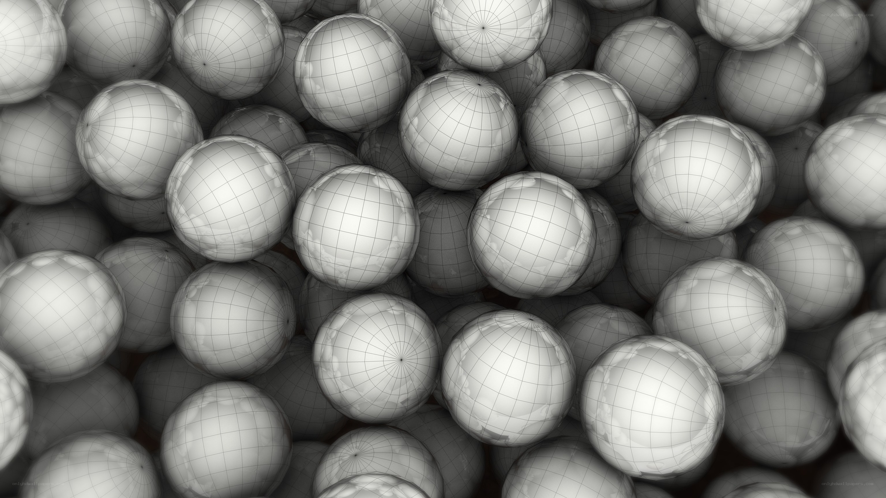 3D wireframe spheres