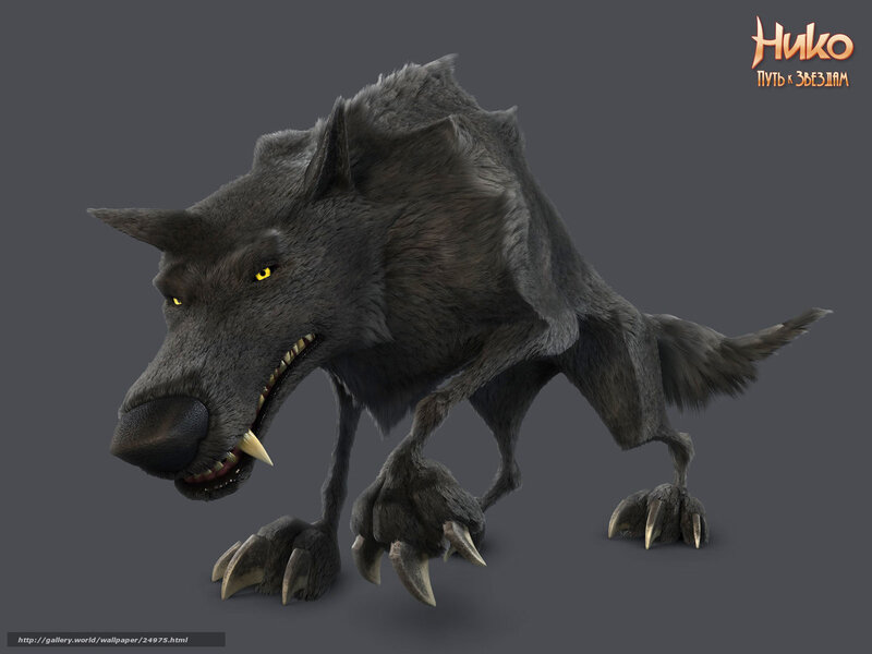 3D wolf character model