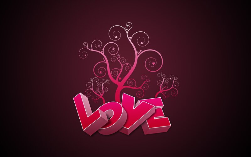 3d Word Love — Red