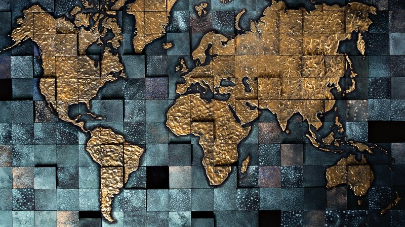 3D World Map Artwork
