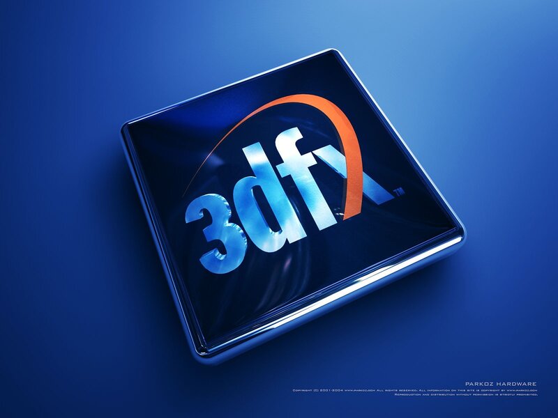 3dfx logo on blue cube