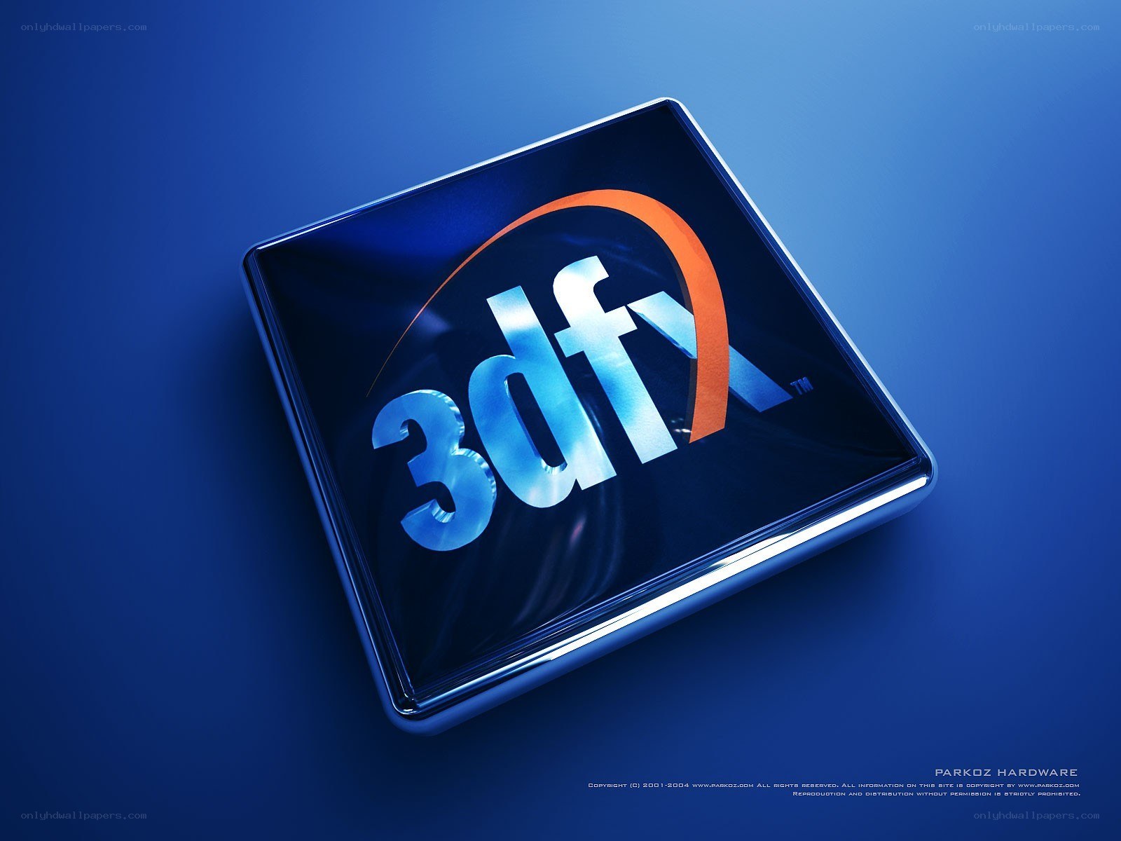 3dfx logo on blue cube
