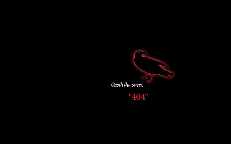 404 error with crow silhouette