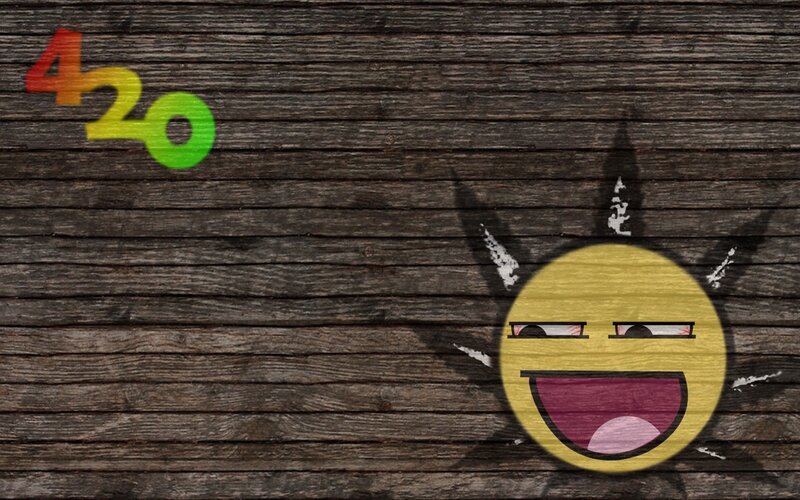 420 sun emoji on wood