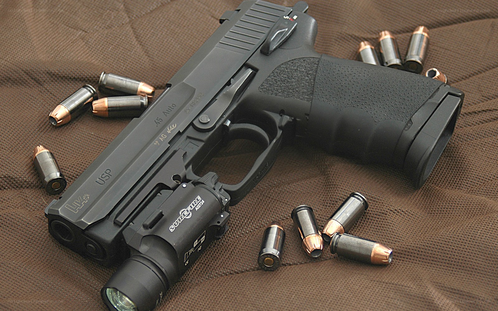 .45 caliber pistol with ammunition