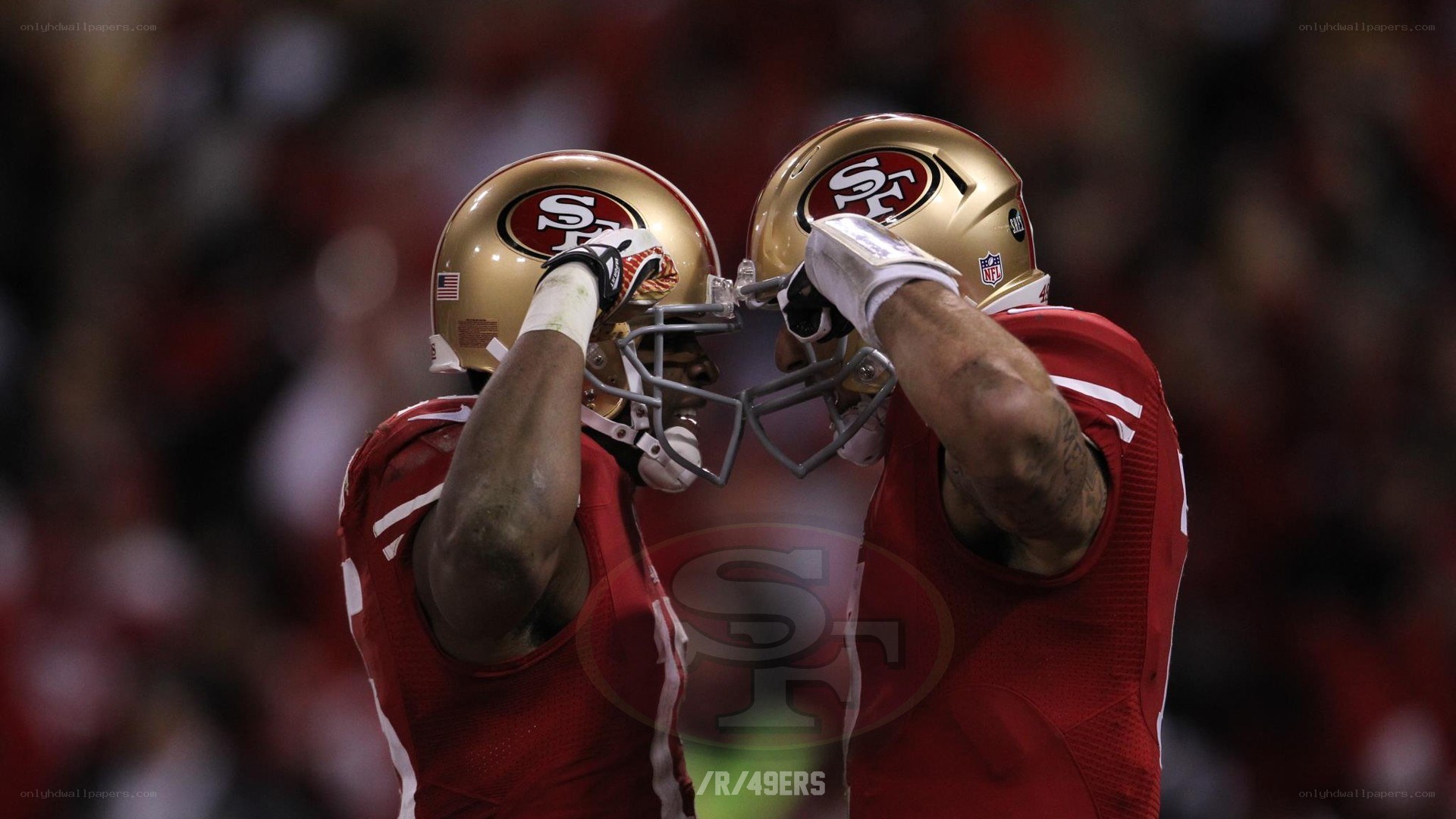 49ers players celebrating
