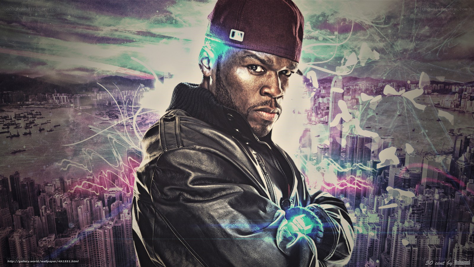 50 Cent in cityscape