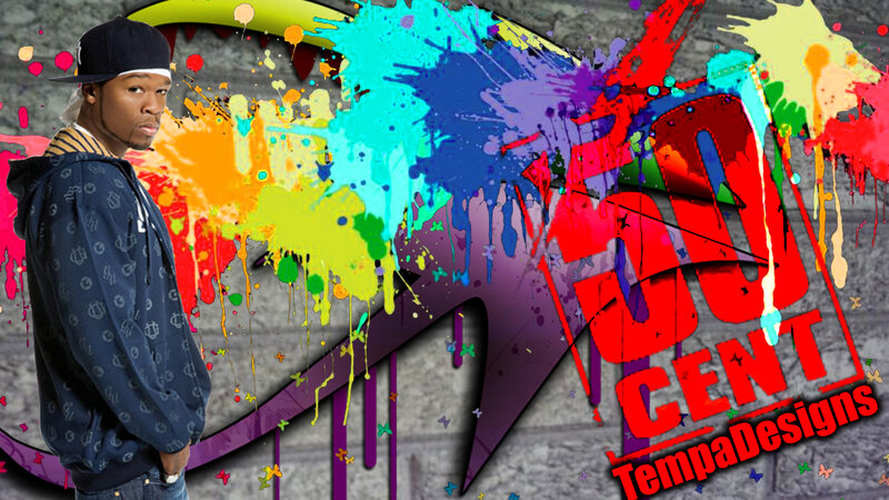 50 Cent with paint splatter