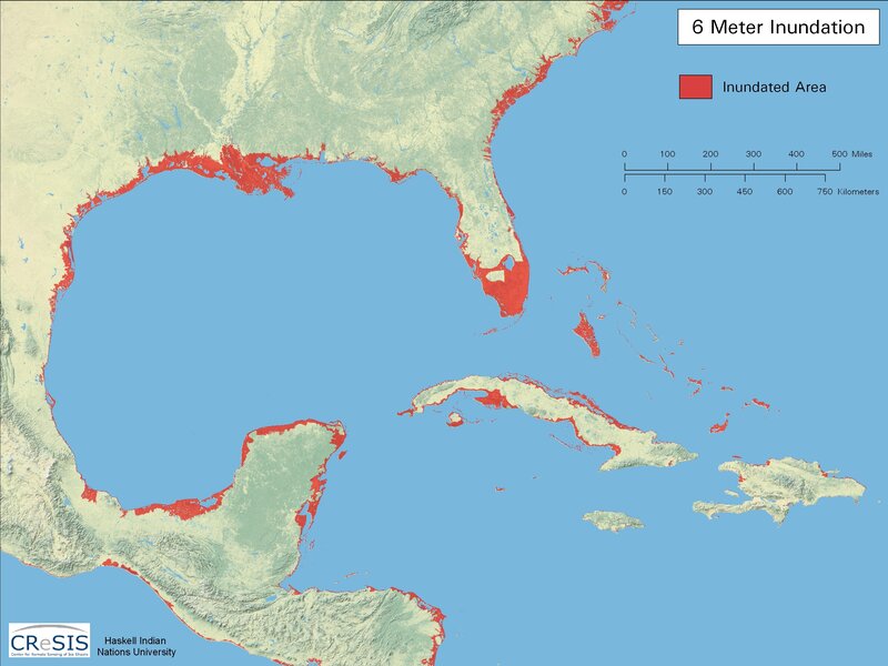 6 Meter Inundation Map