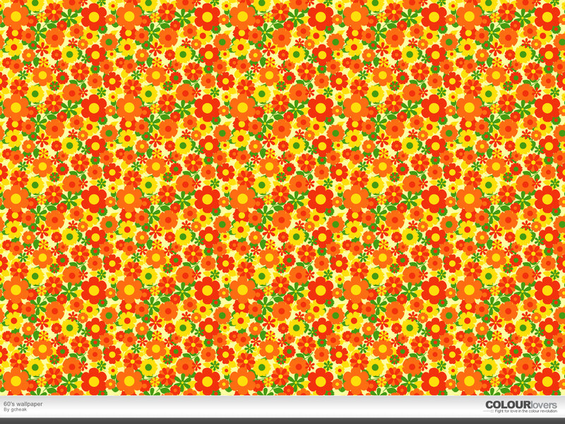 60s floral wallpaper pattern