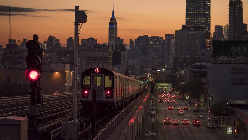 7 Train on Elevated Tracks
