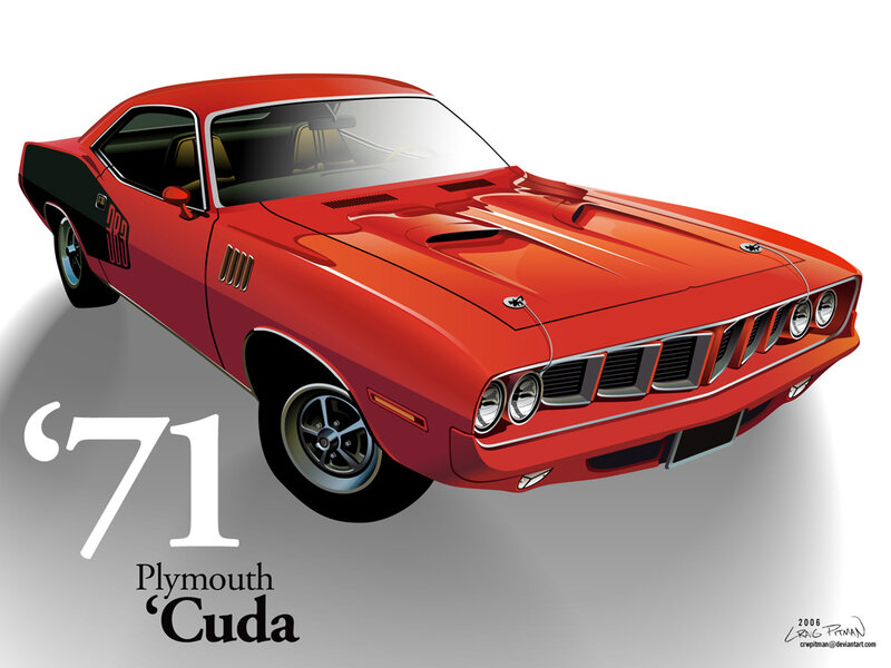 '71 Plymouth Cuda illustration