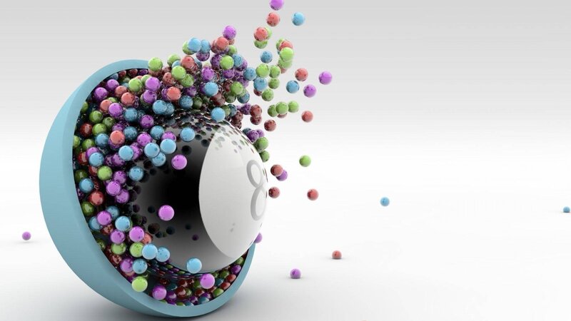 8-ball with Colorful Spheres