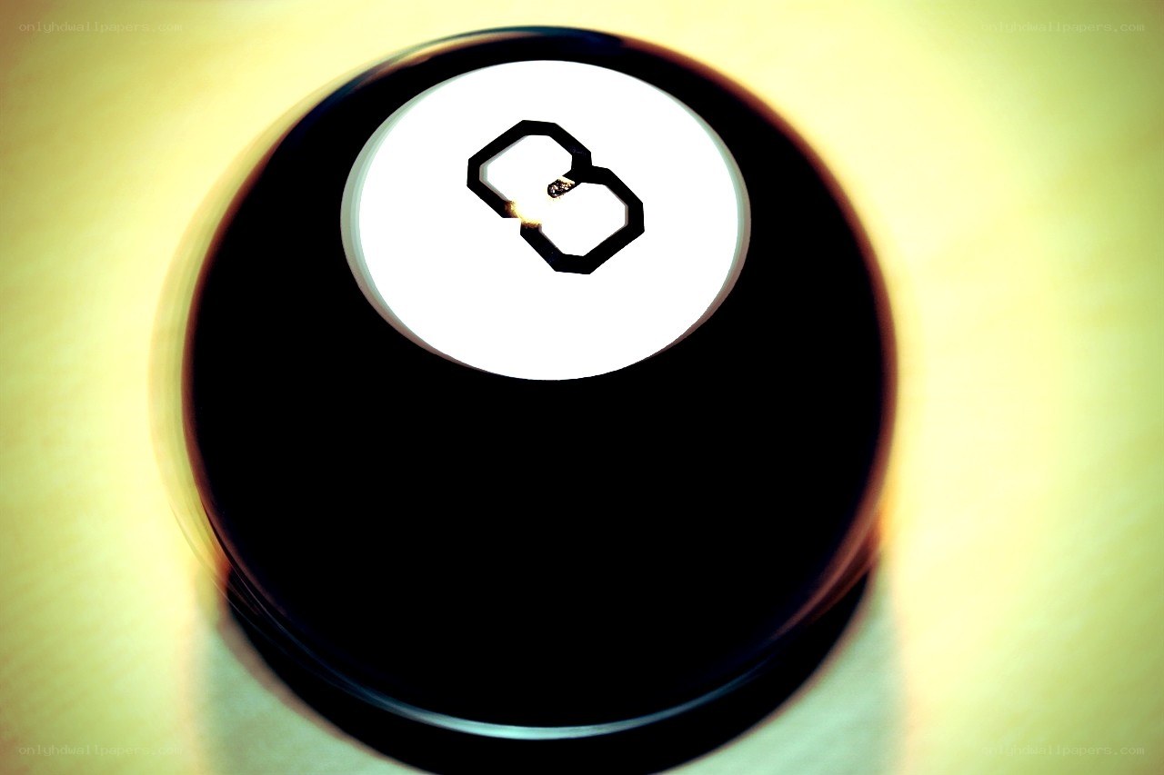 8-ball with glowing number