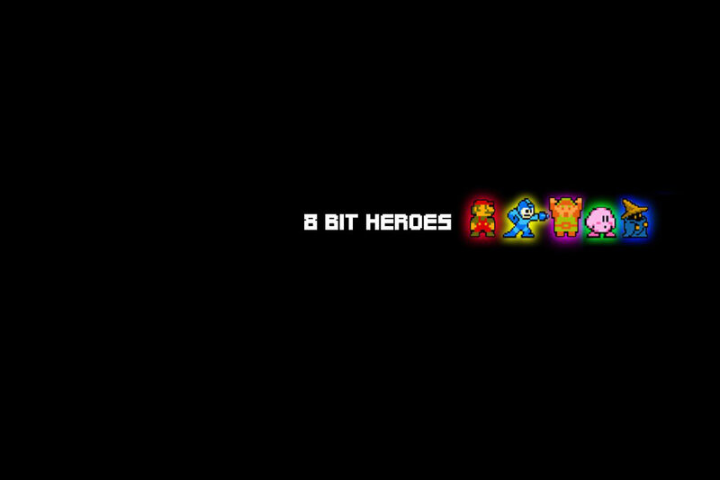 8-bit Heroes Characters — Black