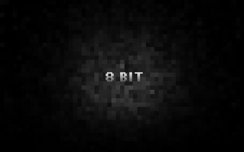 8 Bit Text on Dark Background