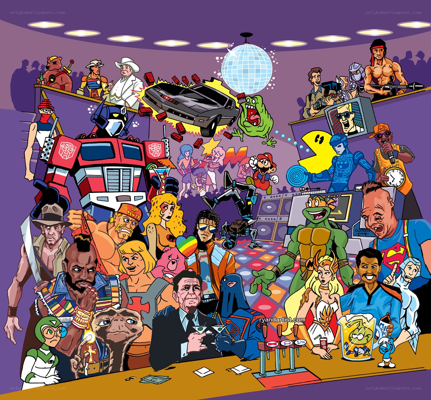 80s pop culture collage
