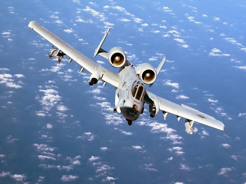 A-10 Thunderbolt II Aircraft — Blue, Dramatic